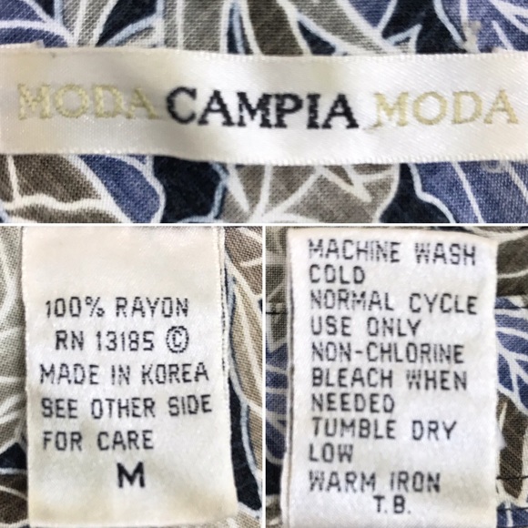MODA CAMPIA Hawaiian Aloha Shirt M - Picture 6 of 6